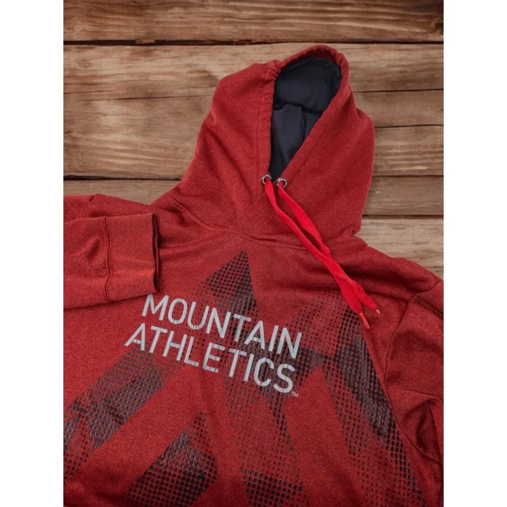 The‎ North Face Hoodie Men's Sz Large Mountain Athletics Pullover Red Sweatshirt